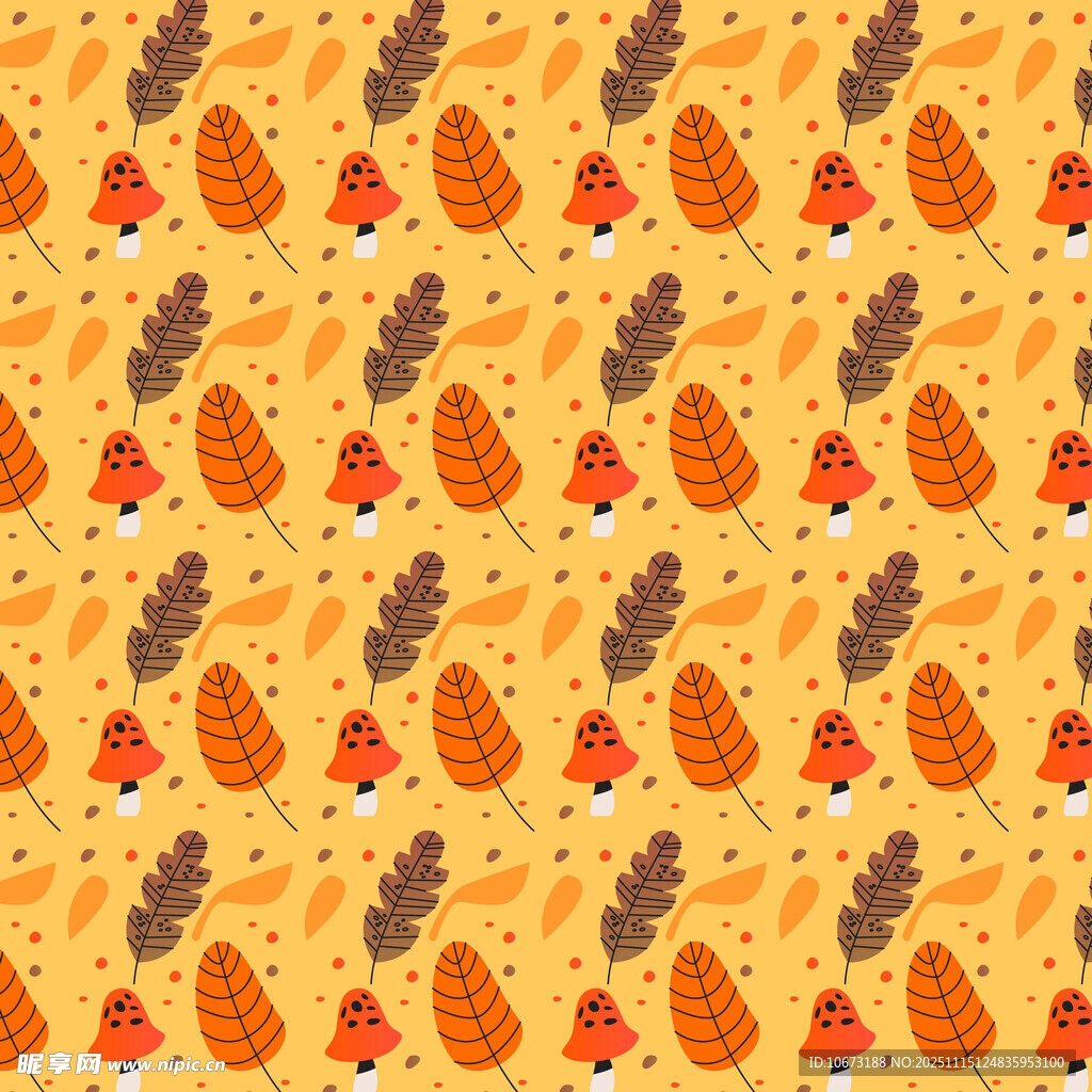 秋季元素无缝图案背景