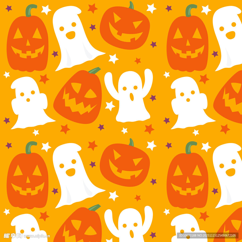 万圣节幽灵南瓜图案背景
