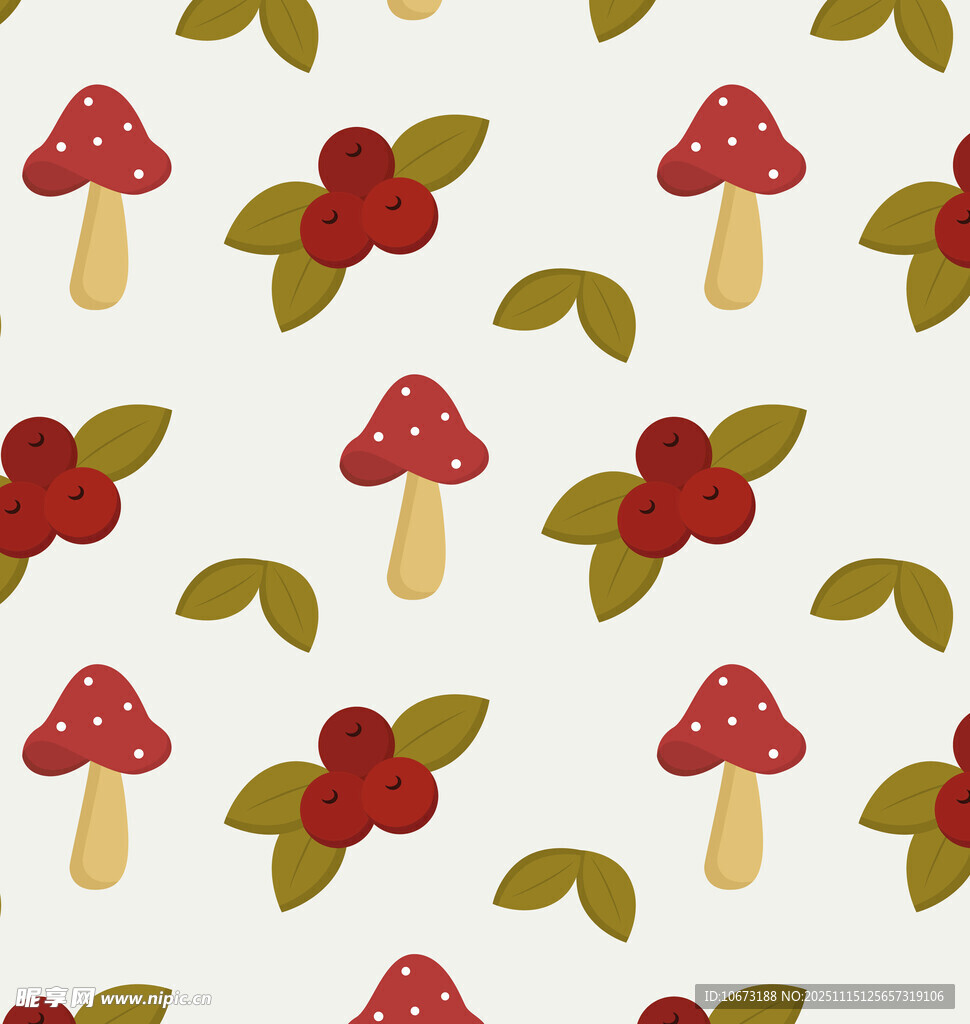 蘑菇花朵图案背景纹理