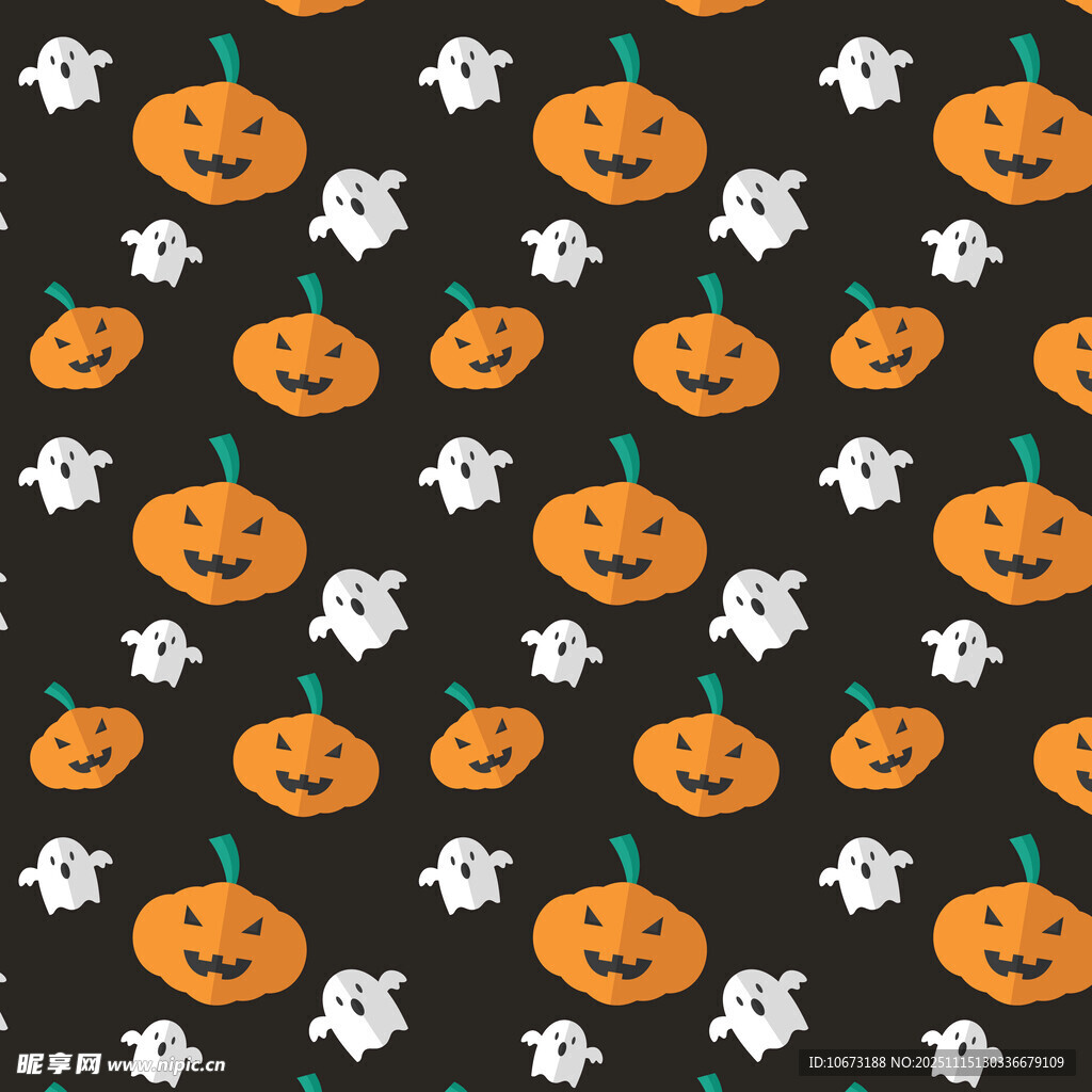 万圣节南瓜幽灵图案背景