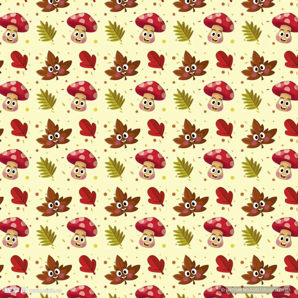 复古风花卉狐狸图案背景