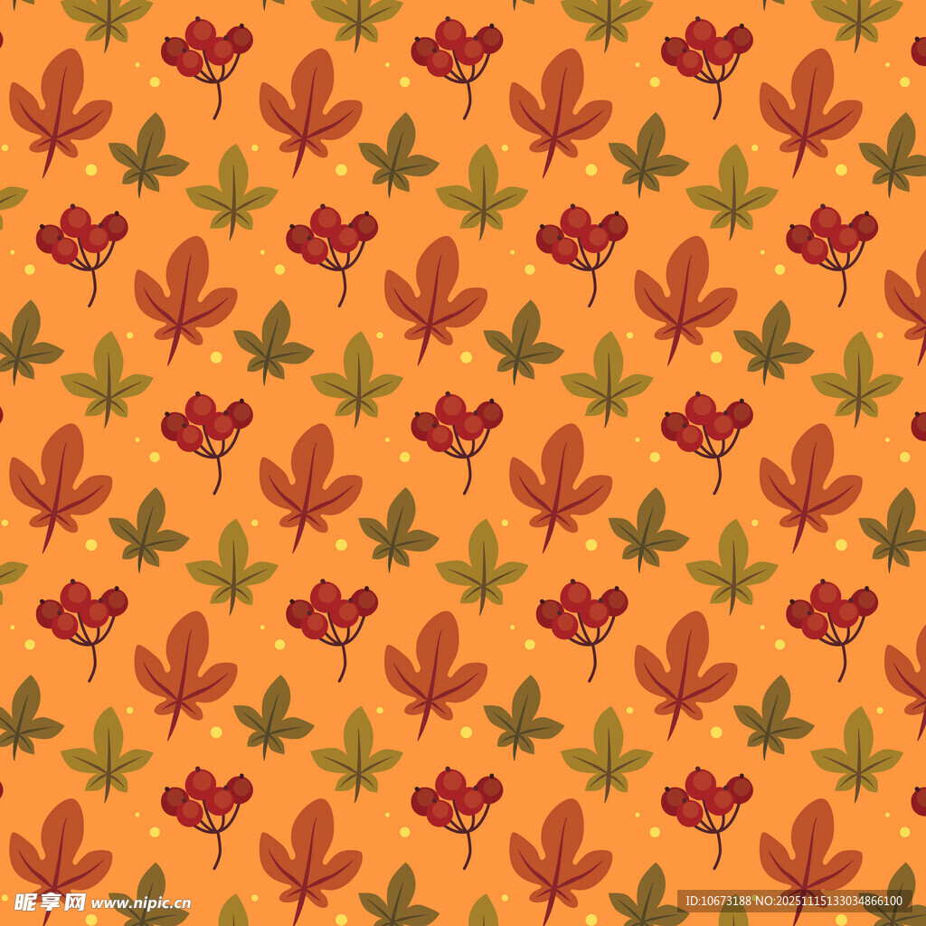 秋季枫叶花卉图案背景