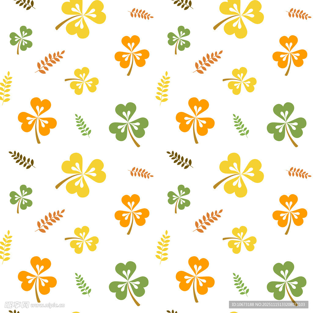 多彩三叶草图案背景