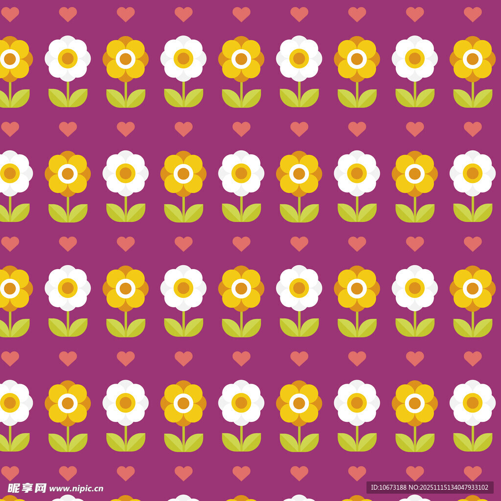 紫色背景花卉图案设计