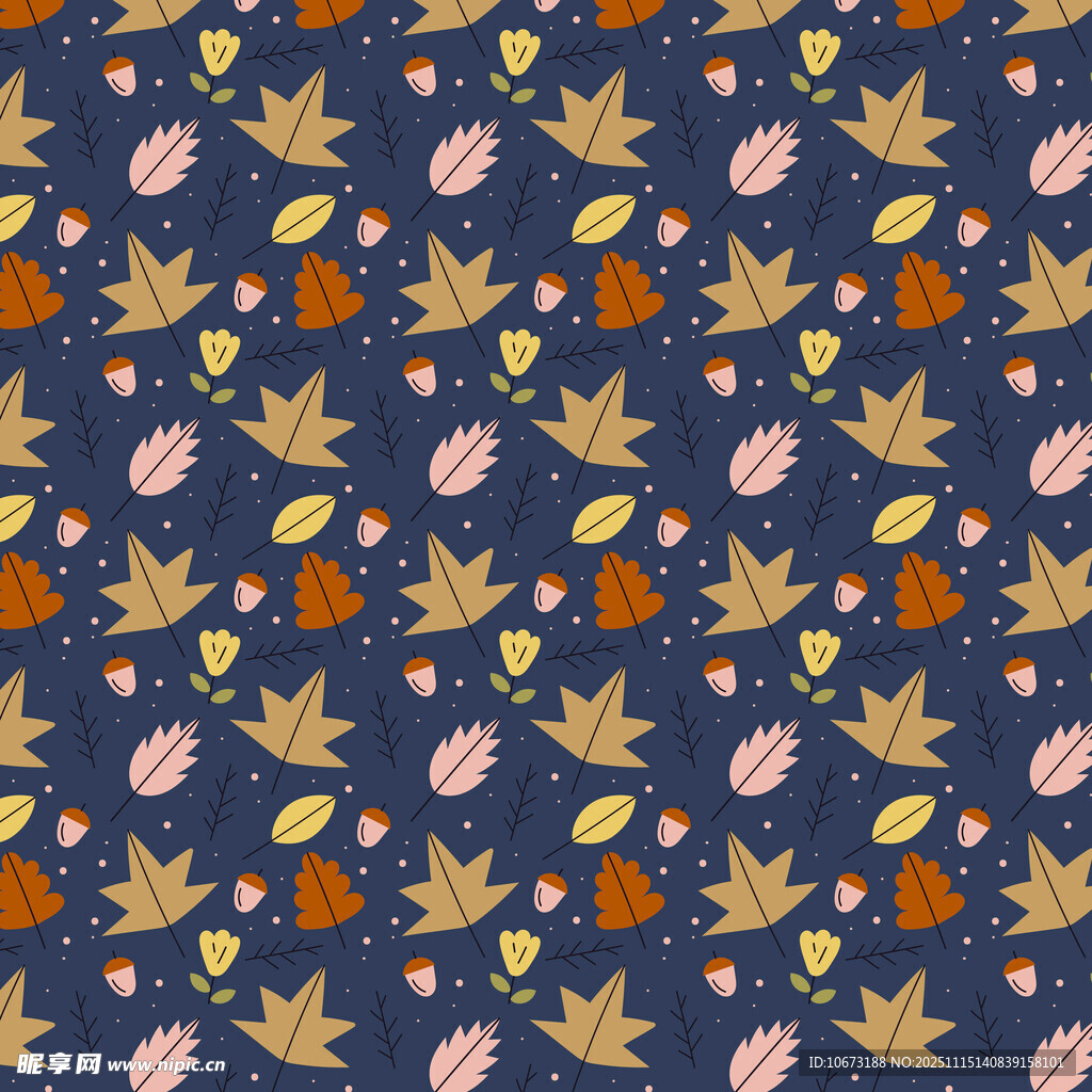 秋季树叶图案的精美背景