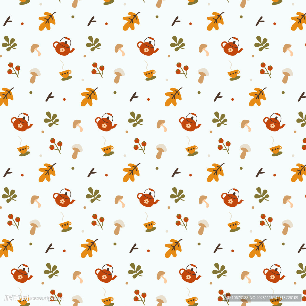 秋季元素无缝图案背景