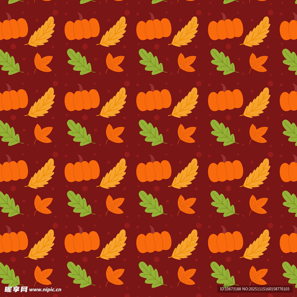 秋季南瓜叶子图案背景