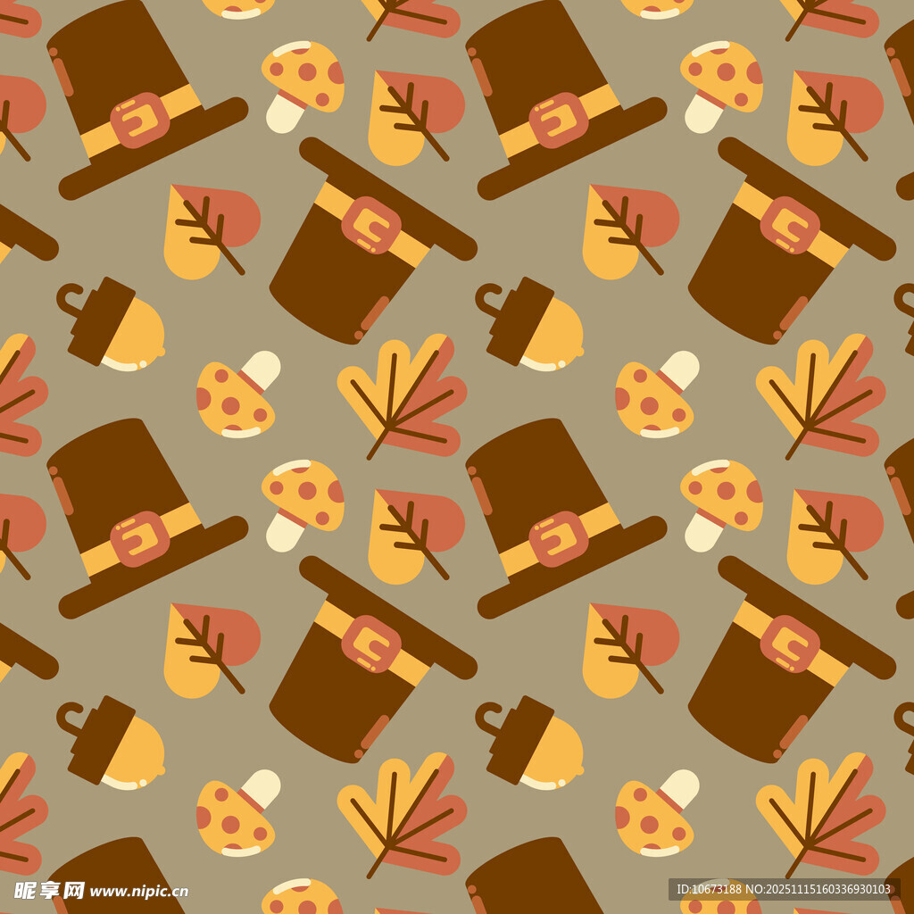 秋季元素无缝图案设计