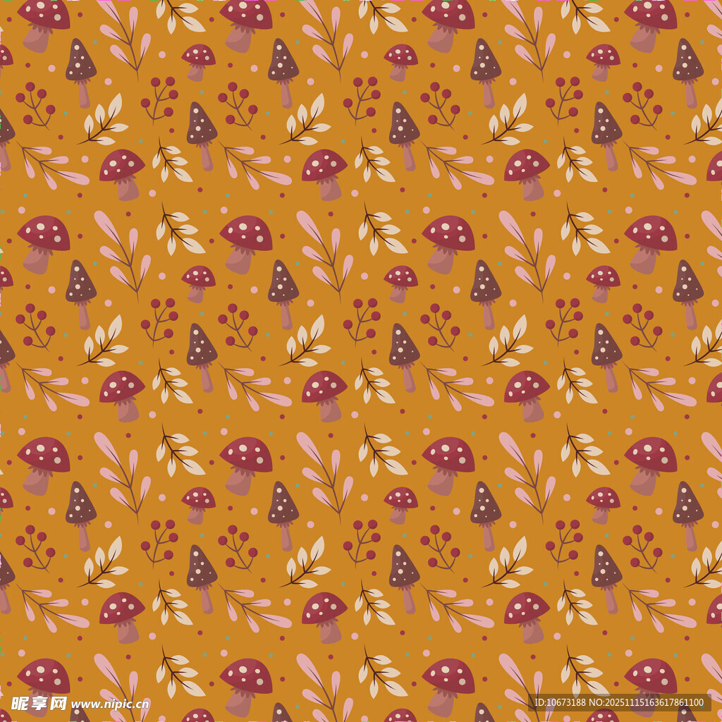 橙底花卉几何图案纹理