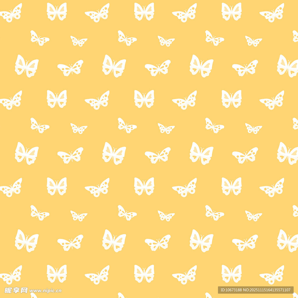 黄色背景蝴蝶图案纹理