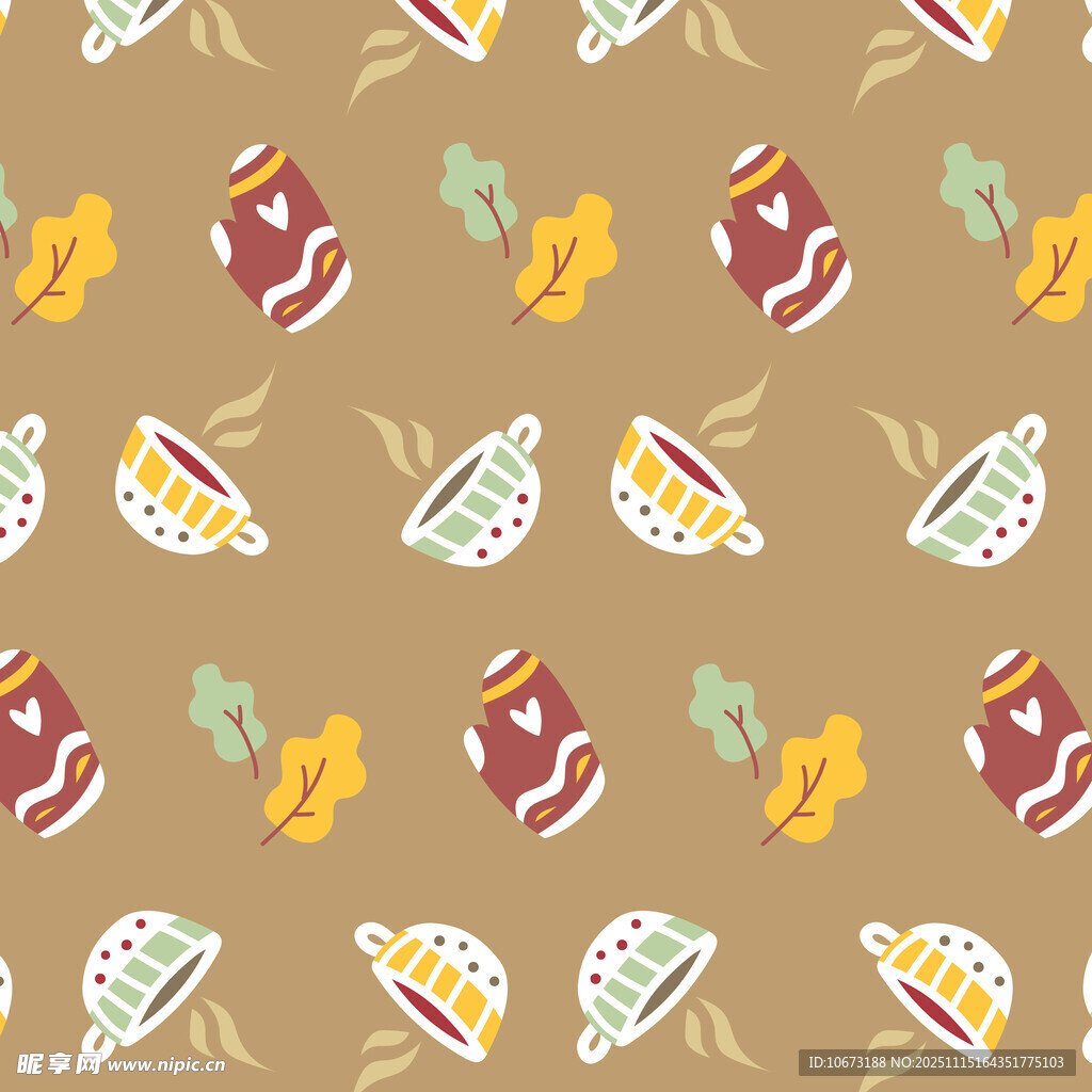 多彩墨西哥美食图案背景