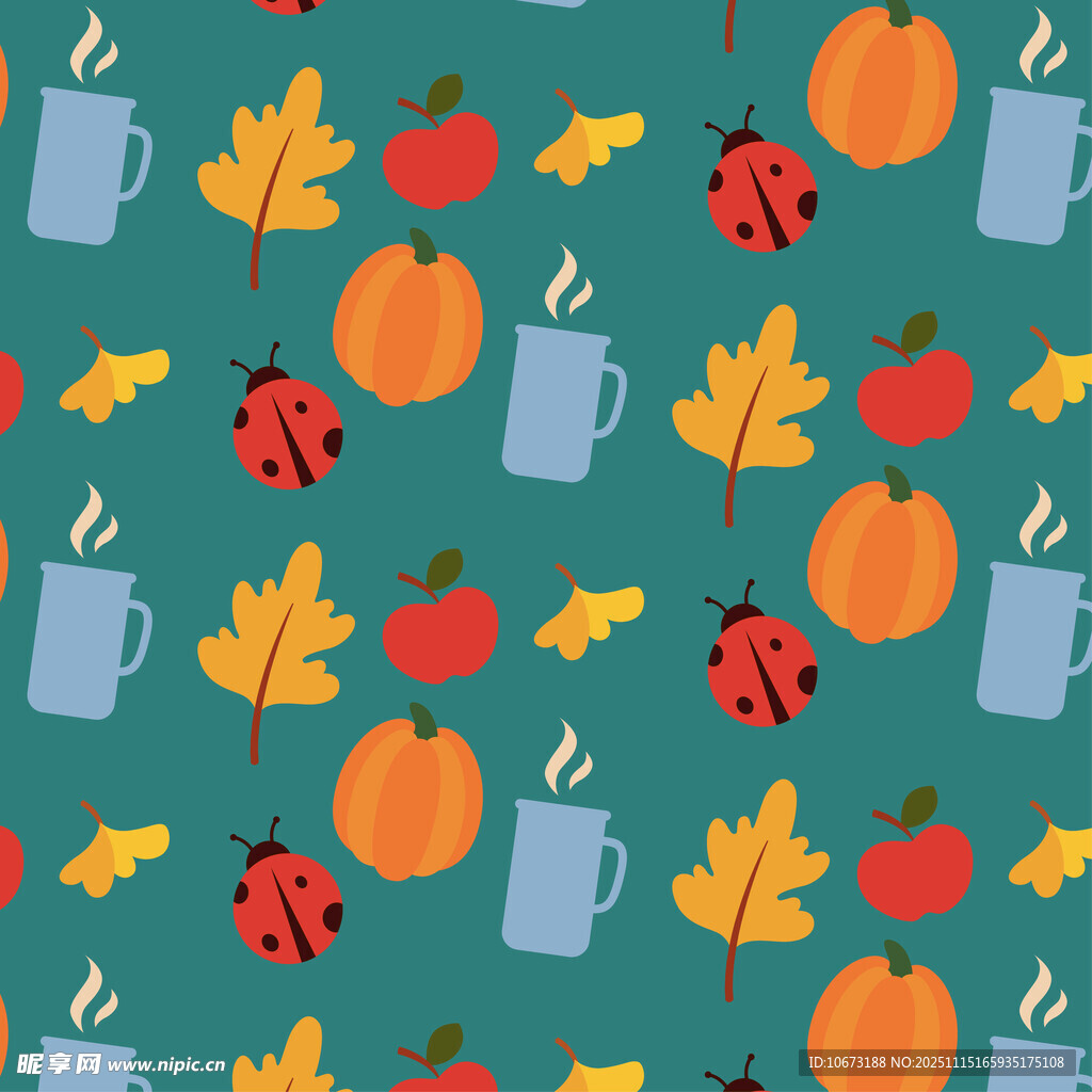 秋季元素无缝图案背景