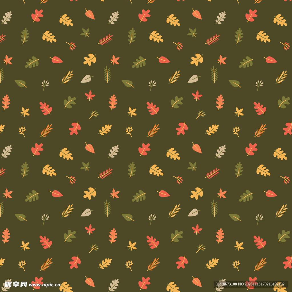 秋季落叶无缝图案背景