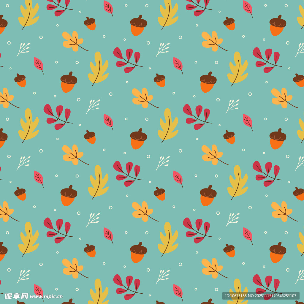 秋季元素无缝图案背景