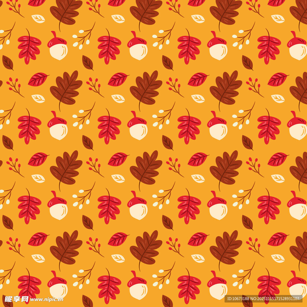 秋季树叶图案的精美背景