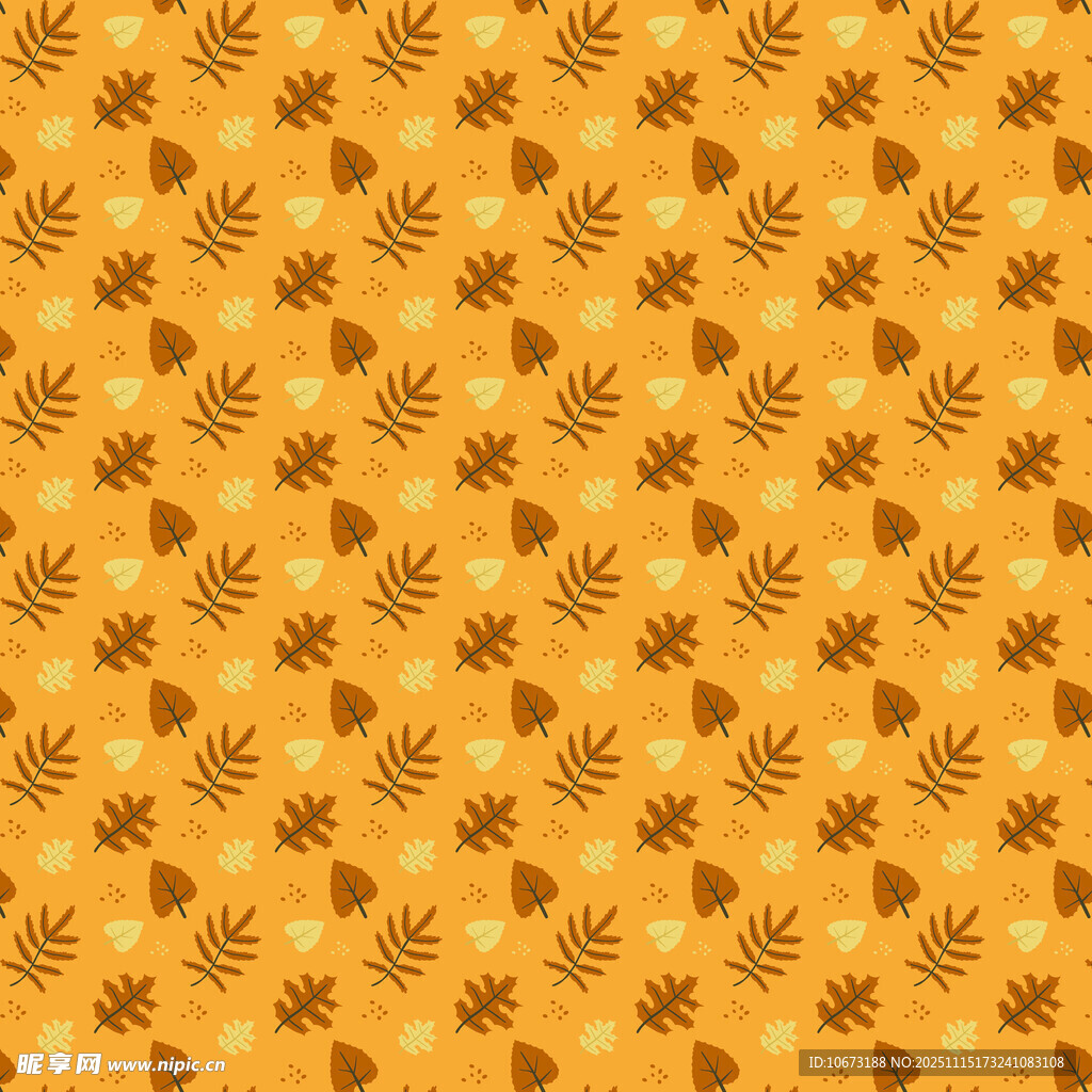 秋日树叶几何图案背景