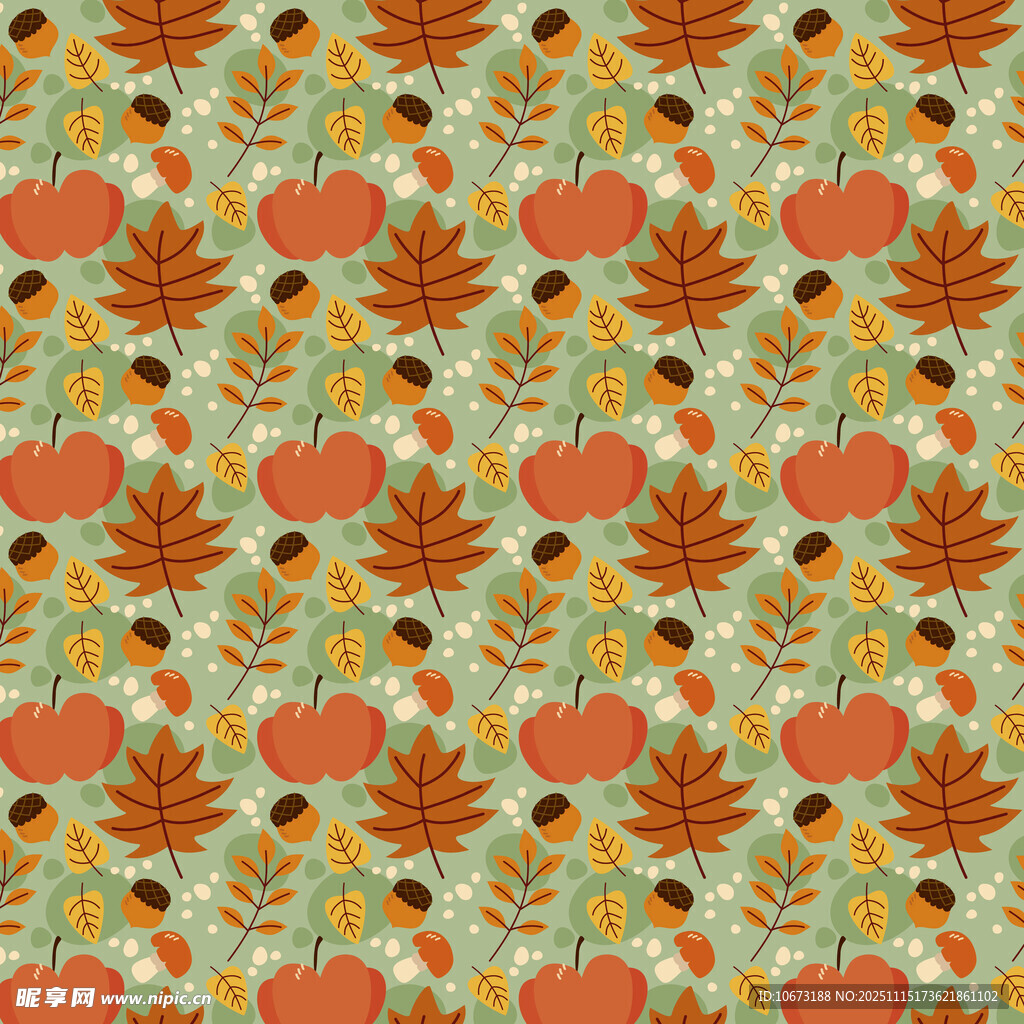 秋季元素无缝图案背景