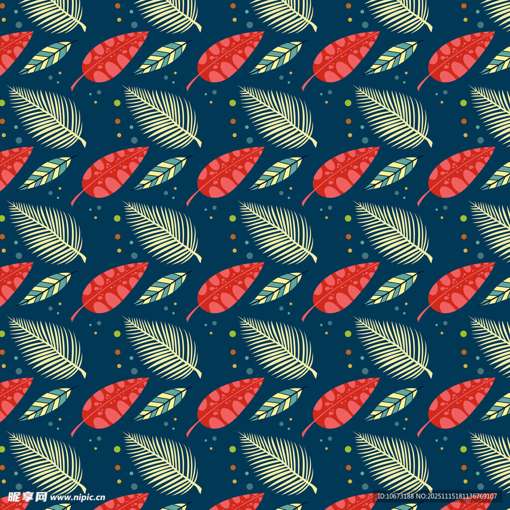 深蓝色底叶与果实图案