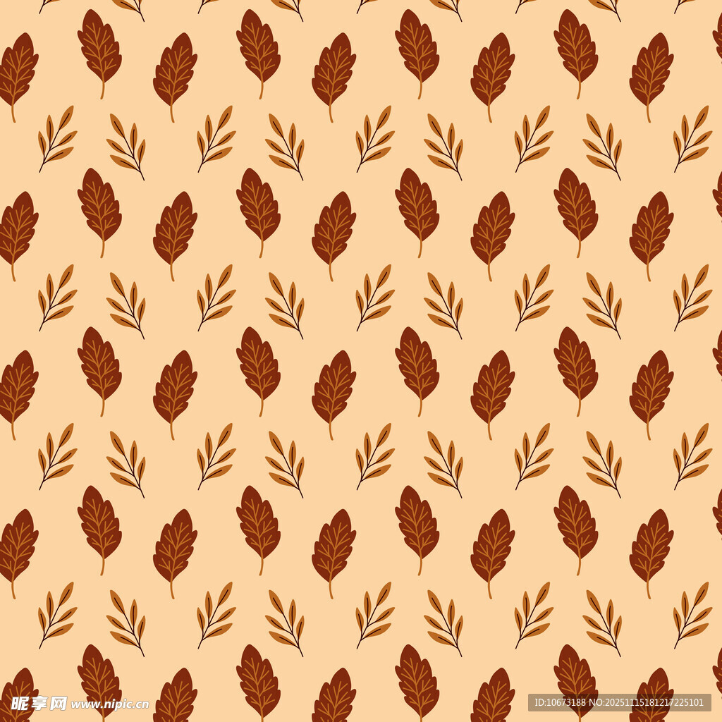 秋季树叶松果图案背景