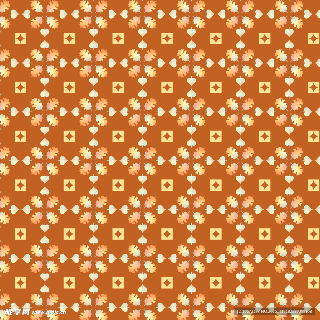 橙色几何图案无缝背景
