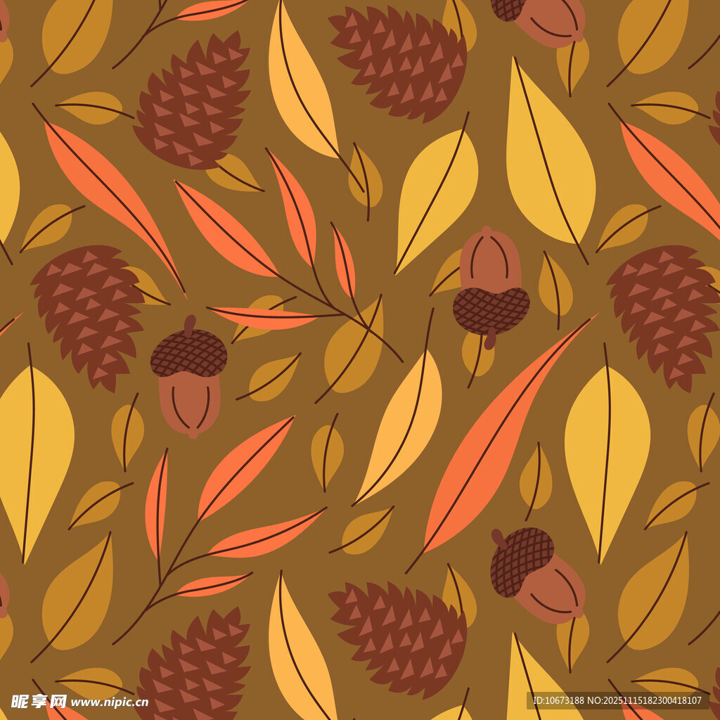 秋季植物图案背景