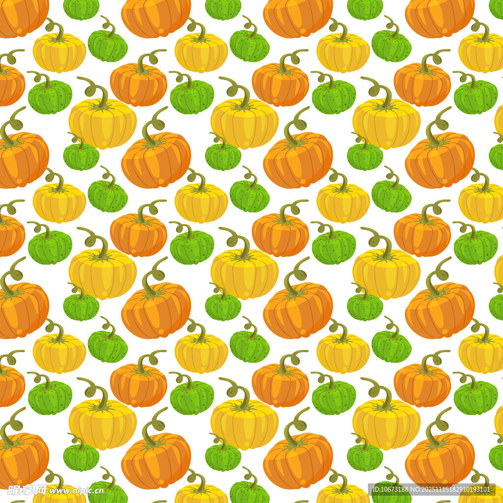南瓜与青椒的多彩图案