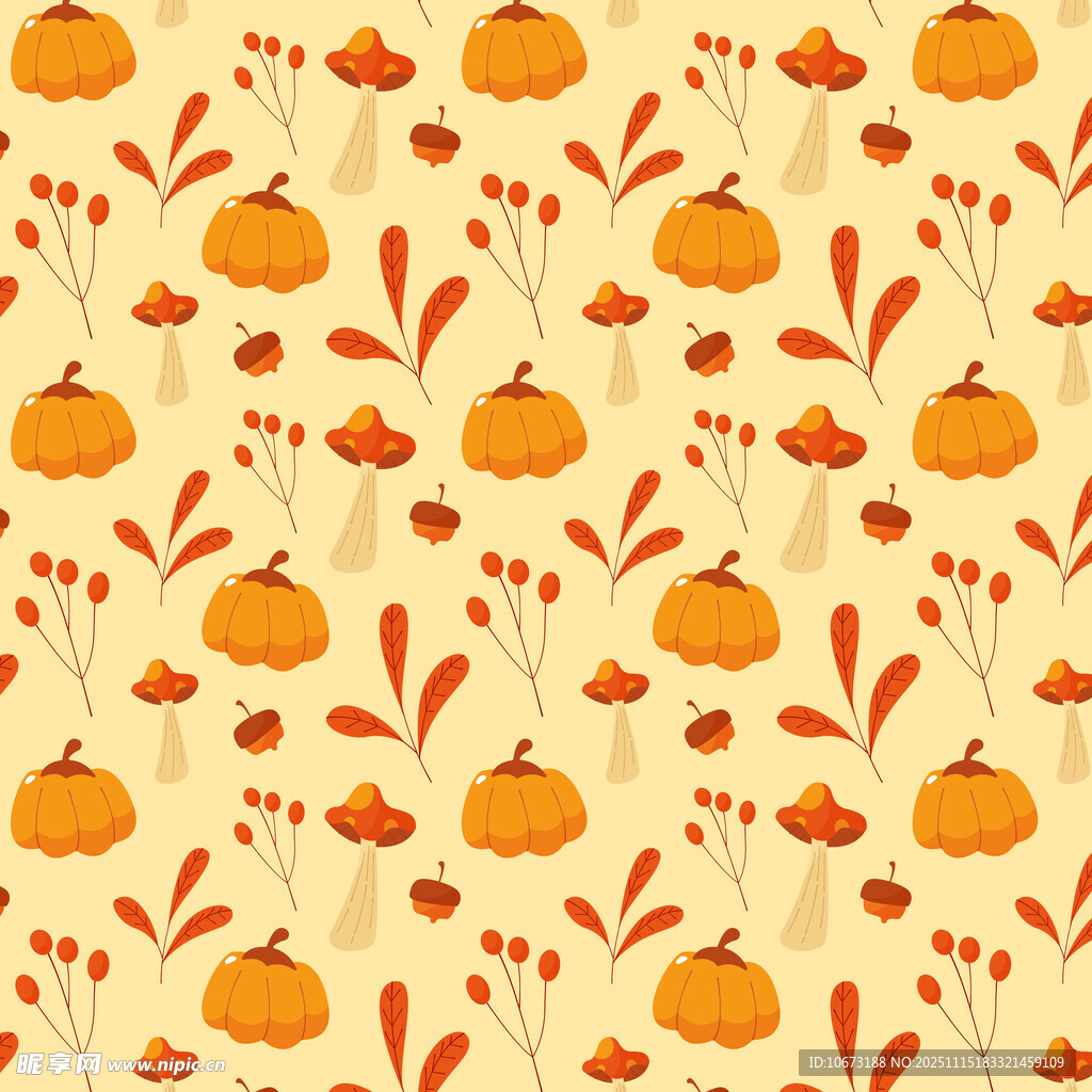 秋季南瓜叶子图案背景