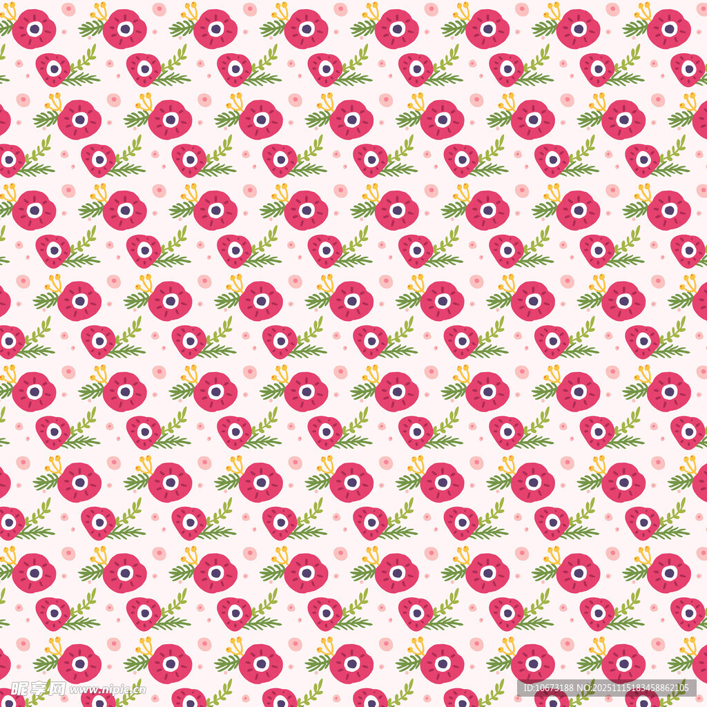 粉色小花无缝图案背景