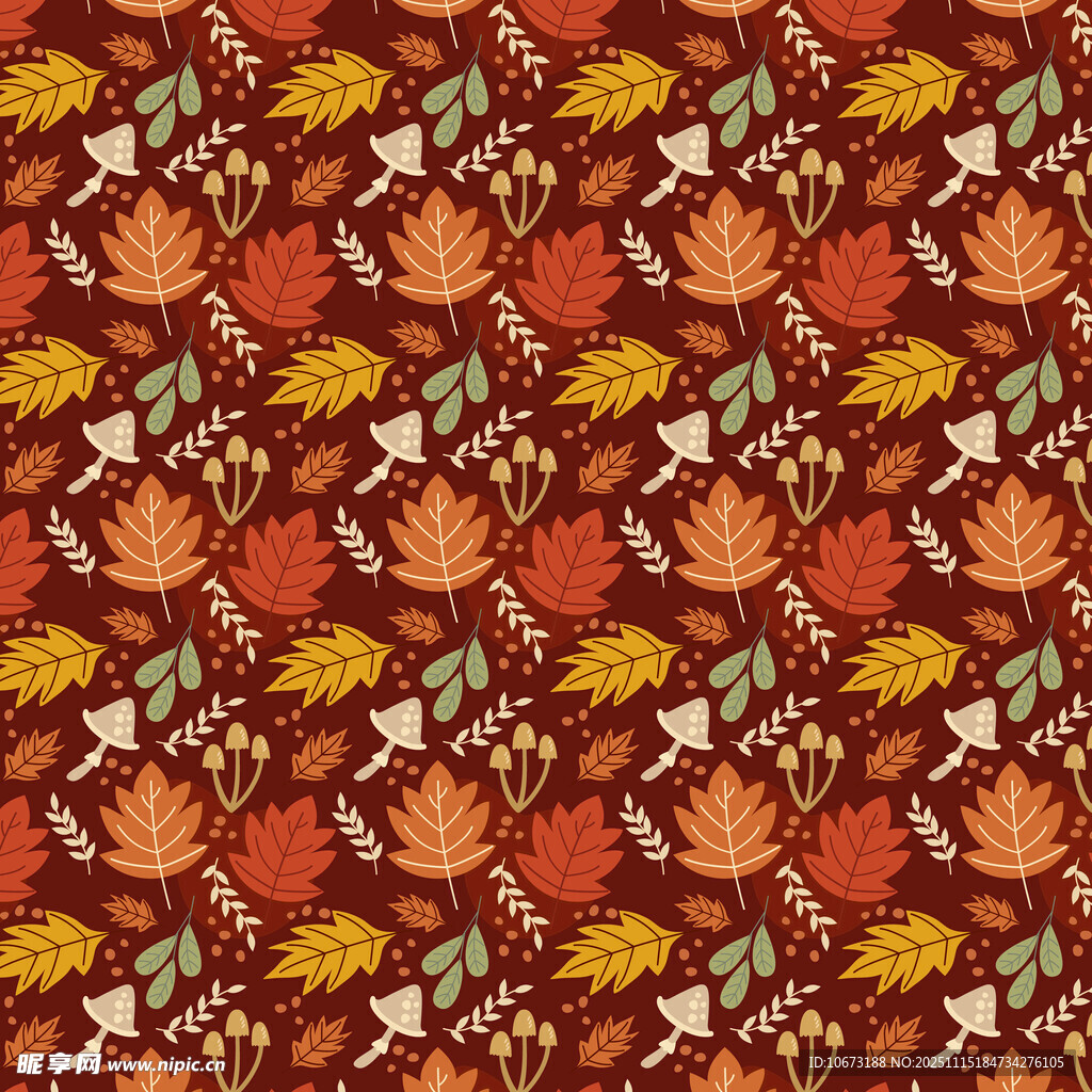 秋季树叶花卉图案纹理