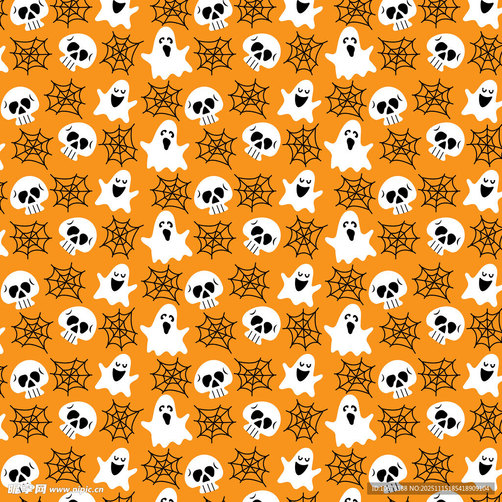 万圣节南瓜幽灵图案背景