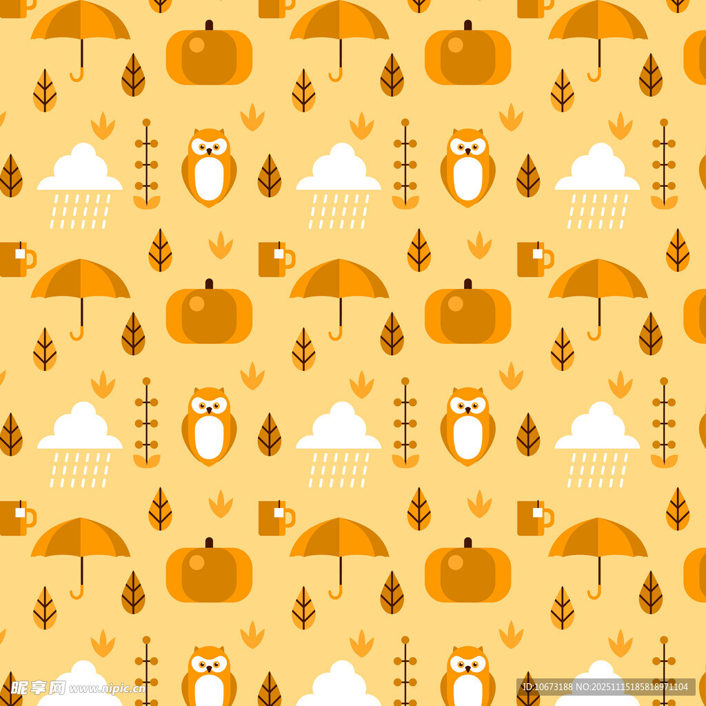 秋季元素无缝图案背景