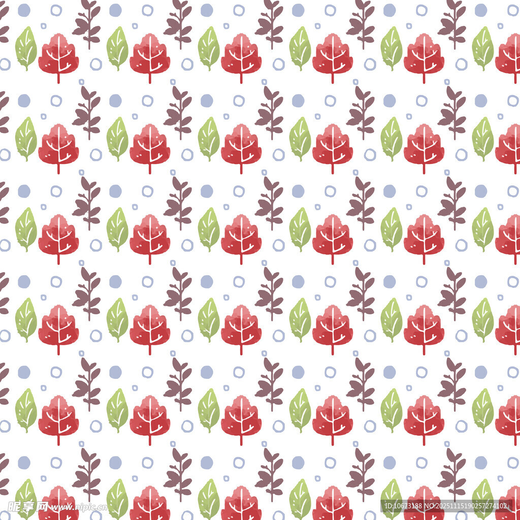 蘑菇花卉图案背景图