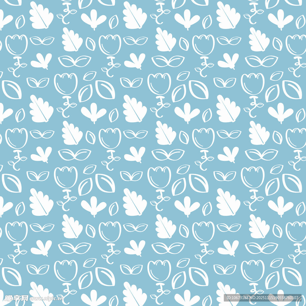 浅蓝色爱心云朵图案背景