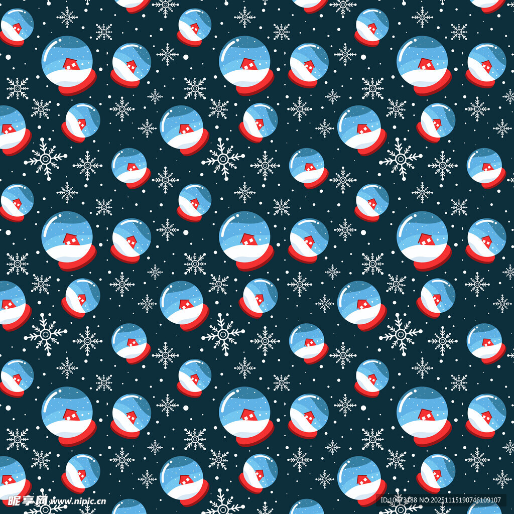 圣诞雪人雪花图案背景