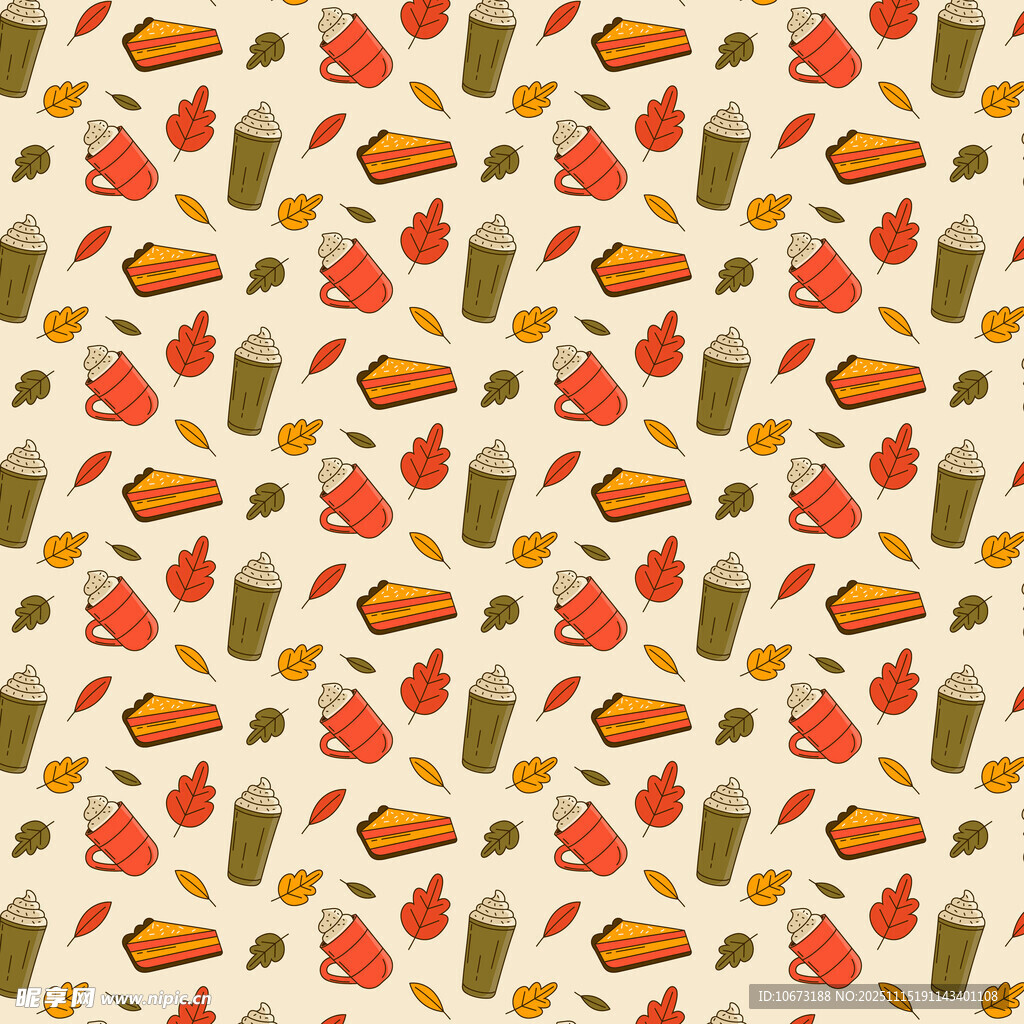 秋季元素无缝图案背景