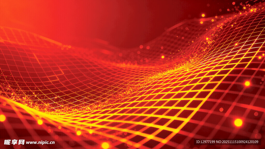 红色科技感动态线条背景