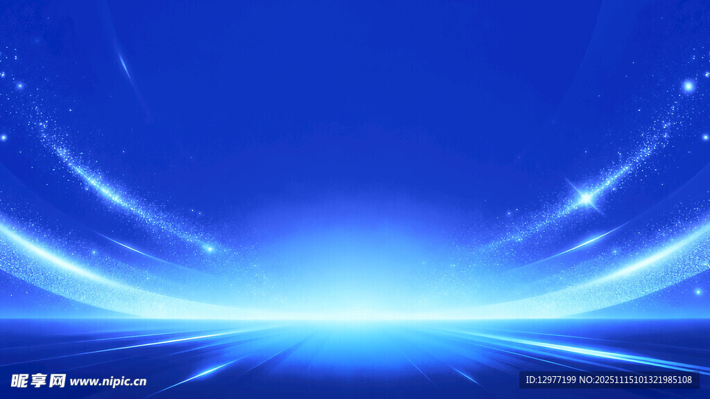 蓝色炫光科技感背景图