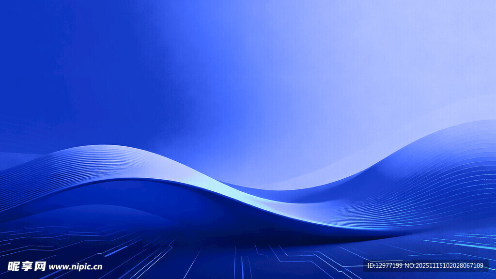 蓝色波浪抽象背景图案