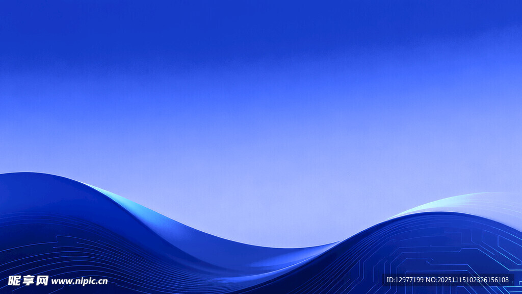 蓝色波浪抽象背景图