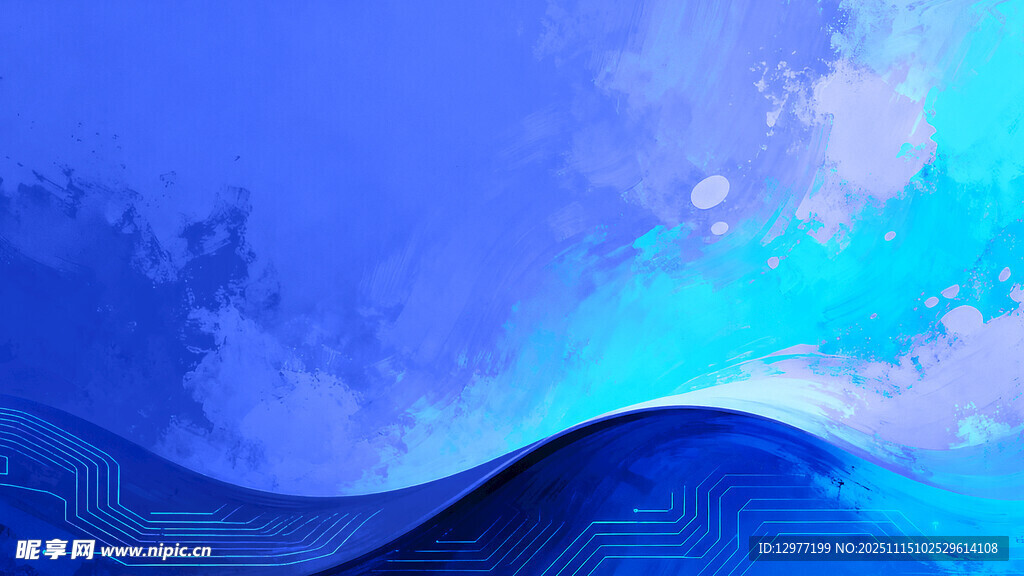 梦幻蓝色海洋风景图