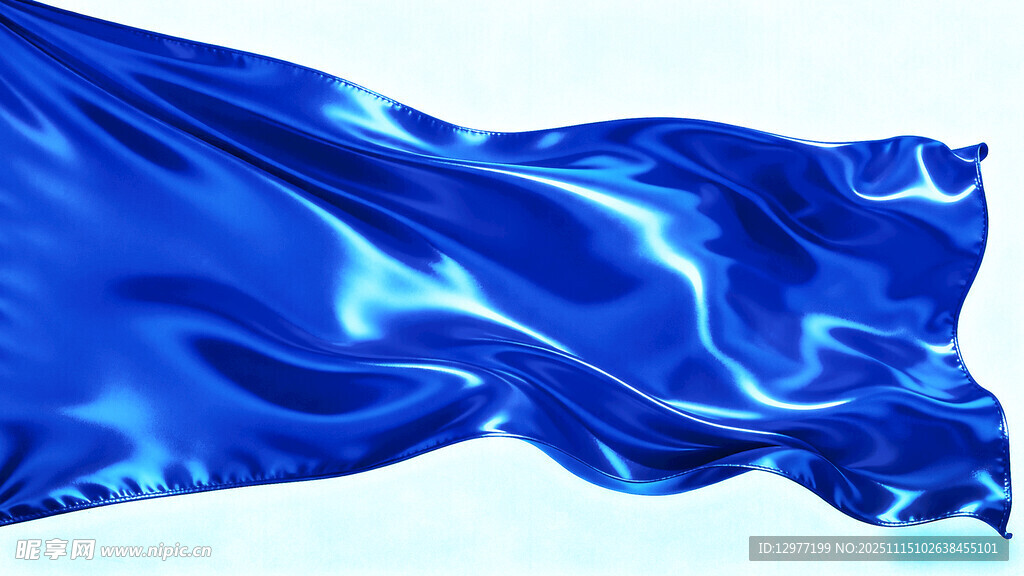 蓝色飘逸绸缎