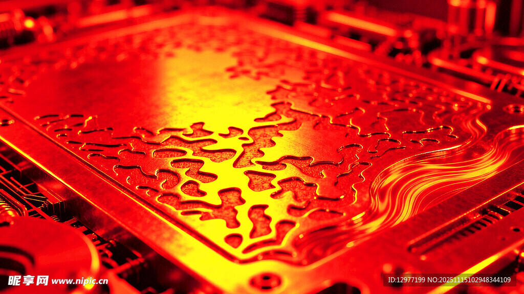 红色主板特写
