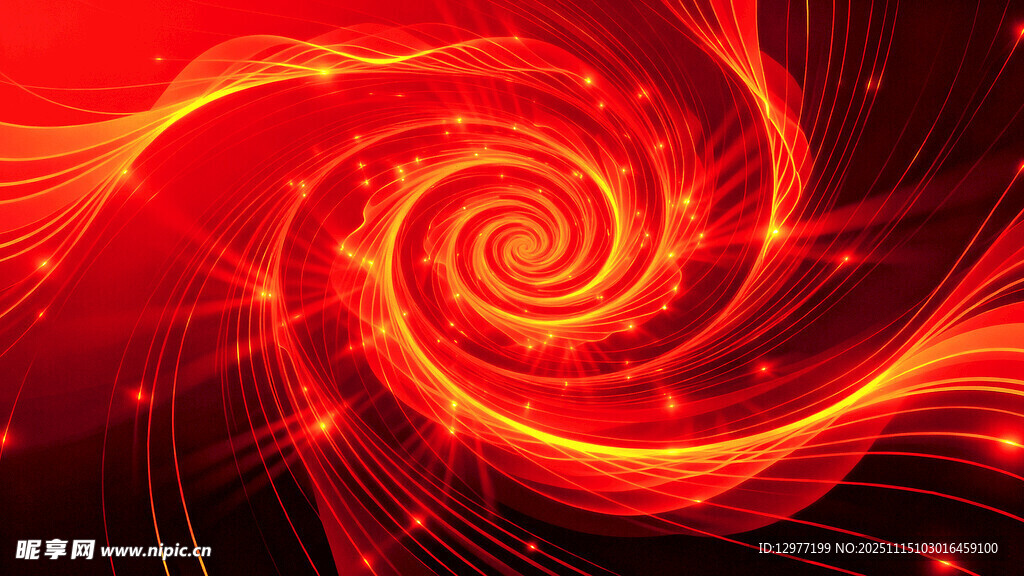 红色炫光螺旋动感背景图