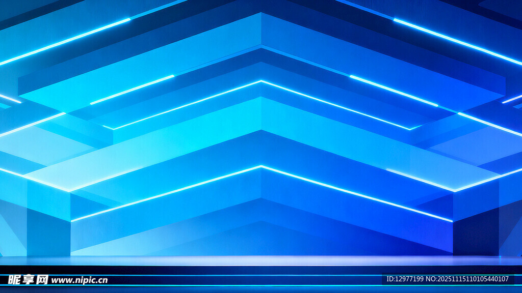 蓝色科技感几何灯光背景