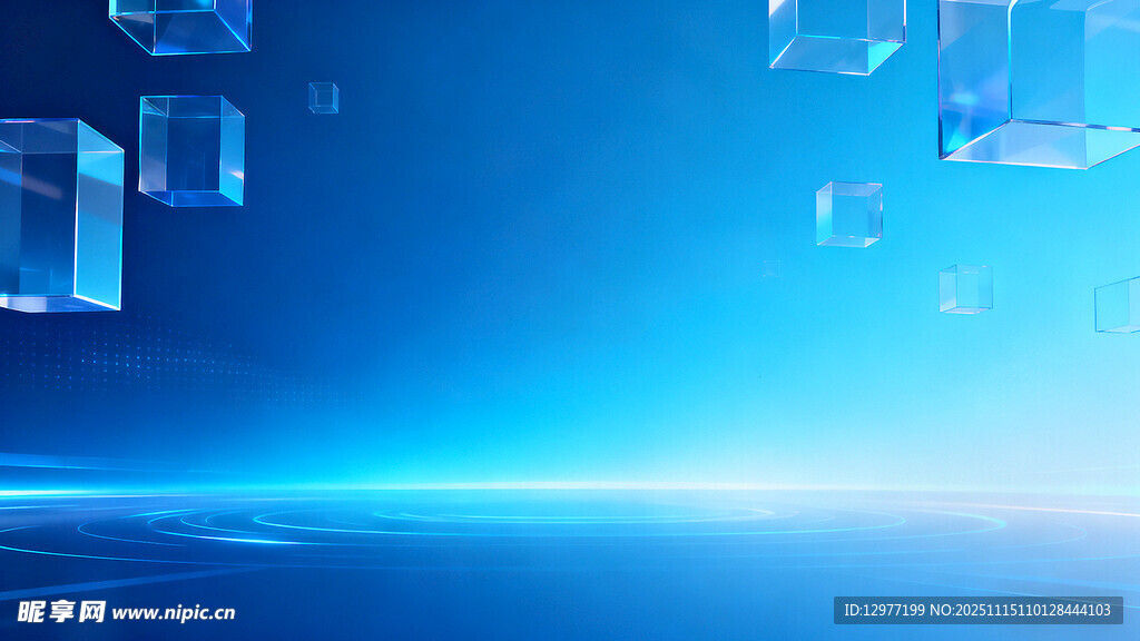 蓝色科技风抽象背景画面