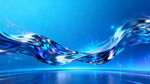 蓝色流动科技感水波背景
