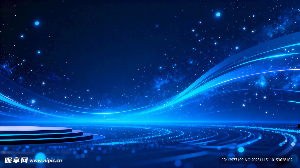 梦幻蓝色科技感星空背景