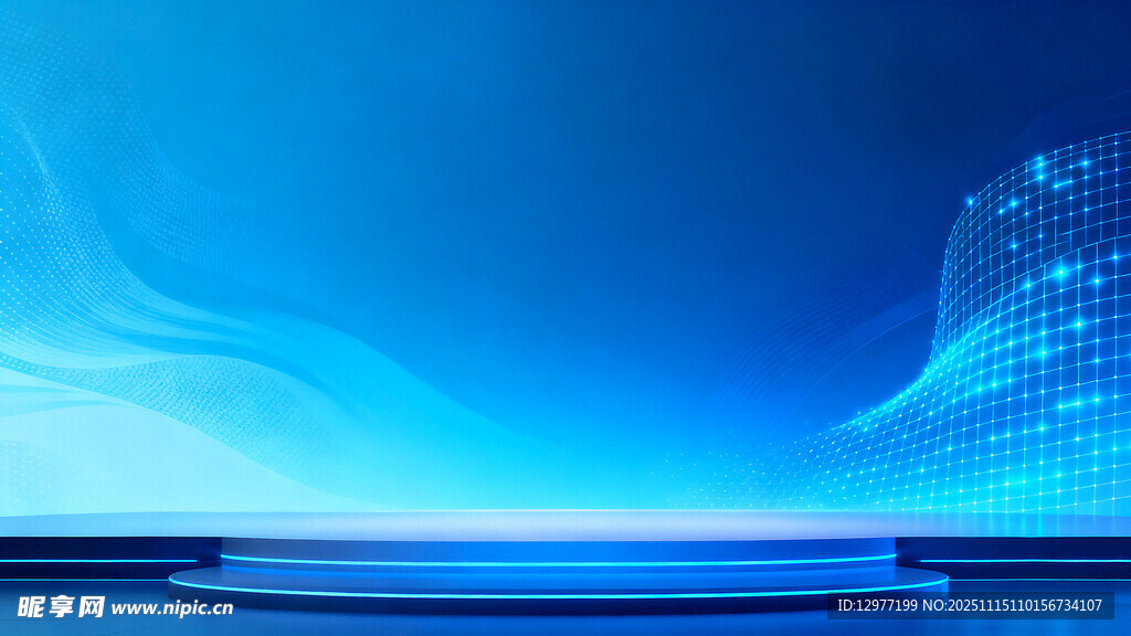 蓝色科技风抽象背景画面