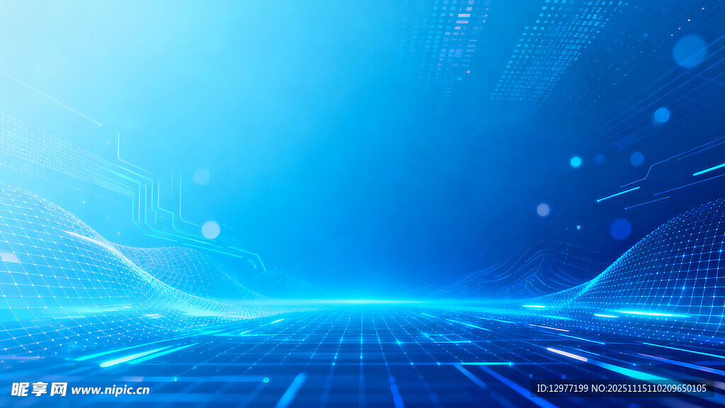 蓝色科技感背景画面