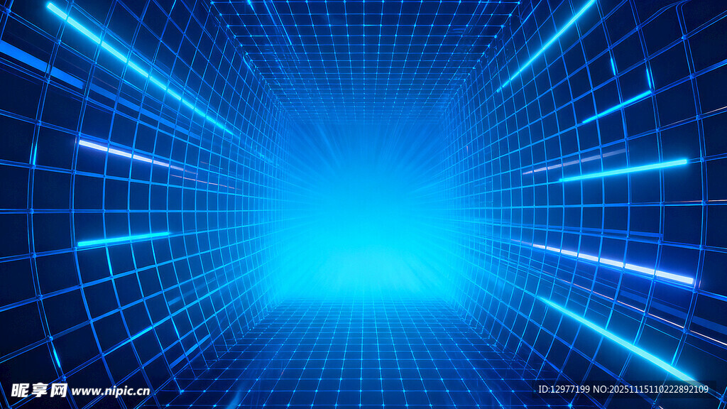 蓝色科技光线背景图